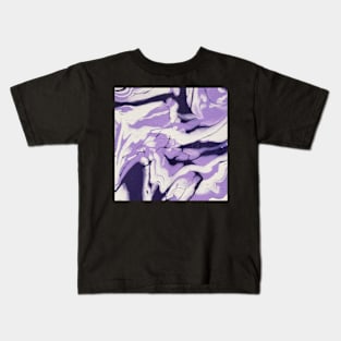 Lilac, purple, and white acrylic pour Kids T-Shirt